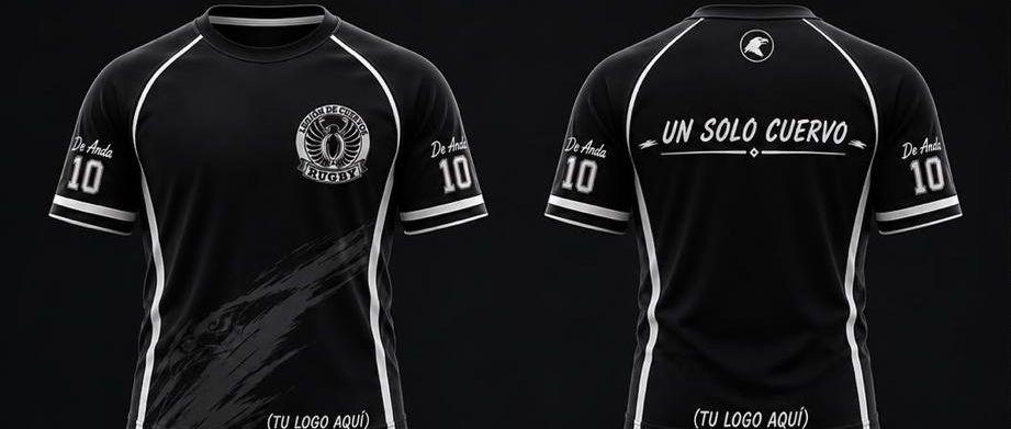 Playera de entrenamiento negra, frente y espalda